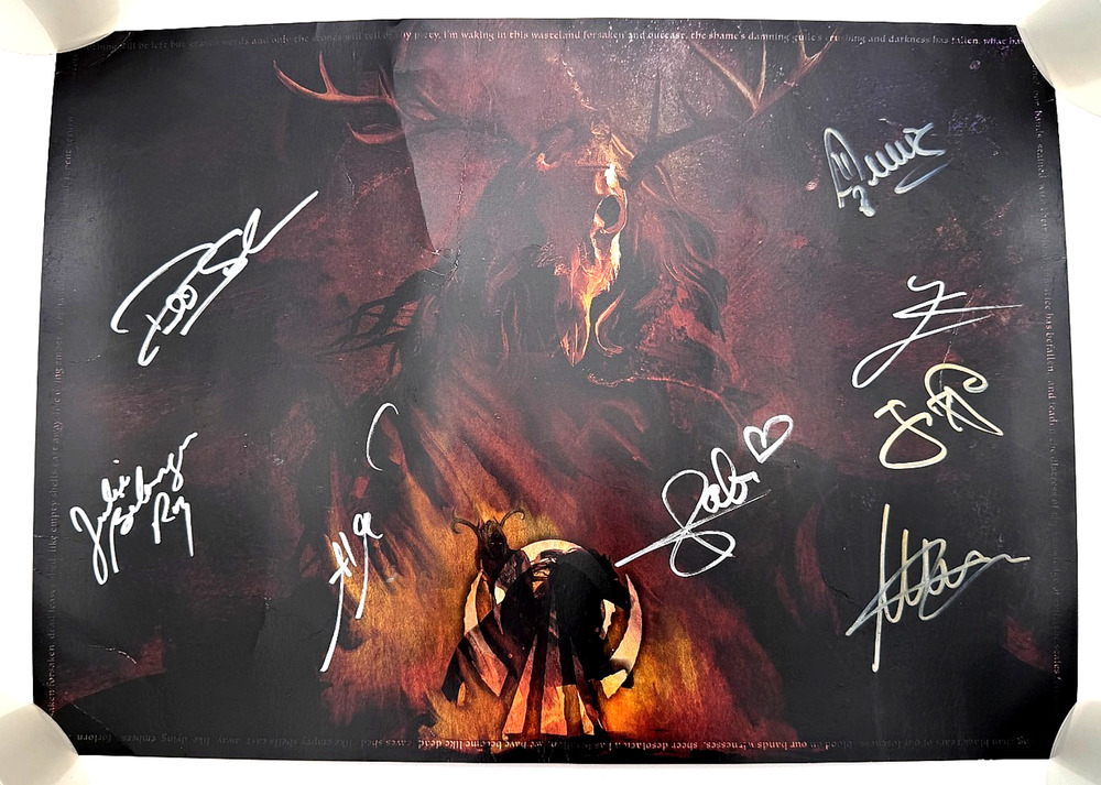 ELUVEITIE EXILE OF THE GODS 2023 VIP SIGNED POSTER AUTOGRAPHED 8 SIGNATURES
